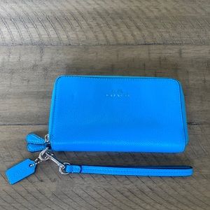 Blue Coach Wallet wristlet